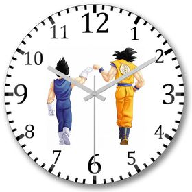 Baskı Dükkanı Songoku & Vegetta Bombeli Gerçek Cam Duvar Saati