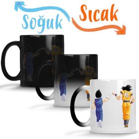 Baskı Dükkanı Songoku & Vegetta Bombeli Gerçek Cam Duvar Saati