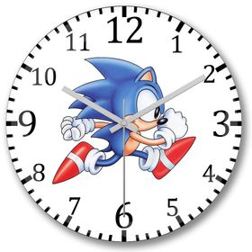 Baskı Dükkanı Sonic Film Bombeli Gerçek Cam Duvar Saati