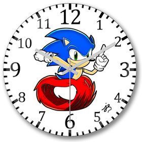 Baskı Dükkanı Sonic Film Bombeli Gerçek Cam Duvar Saati