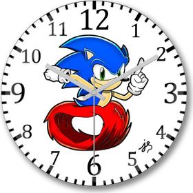 Baskı Dükkanı Sonic Film Bombeli Gerçek Cam Duvar Saati