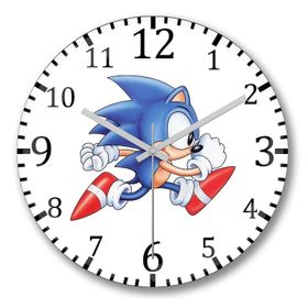 Baskı Dükkanı Sonic Film Bombeli Gerçek Cam Duvar Saati