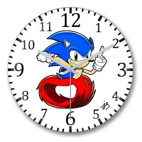 Baskı Dükkanı Sonic Film Bombeli Gerçek Cam Duvar Saati