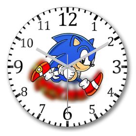 Baskı Dükkanı Sonic Film Bombeli Gerçek Cam Duvar Saati