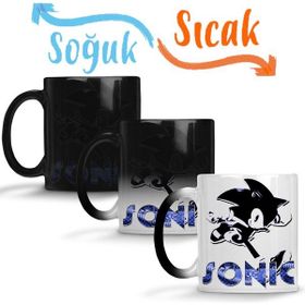 Baskı Dükkanı Sonic Retro Sihirli Porselen Kupa