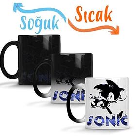 Baskı Dükkanı Sonic Retro Sihirli Porselen Kupa