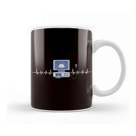 Baskı Dükkanı Sonographer Sonography Heartbeat Ultrasound Echography Kupa