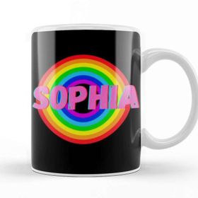 Baskı Dükkanı Sophia Name Personalized Custom Vintage Retro Rainbow Style Design Gift Baby Gift for Her Kupa