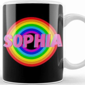Baskı Dükkanı Sophia Name Personalized Custom Vintage Retro Rainbow Style Design Gift Baby Gift for Her Kupa