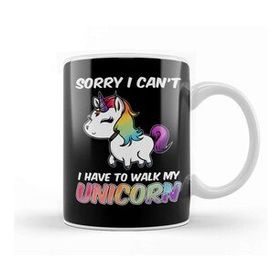Baskı Dükkanı Sorry I Cant I Have to Walk My Unicorn Majestic Kupa