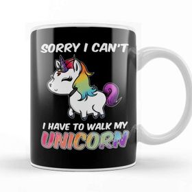 Baskı Dükkanı Sorry I Cant I Have to Walk My Unicorn Majestic Kupa