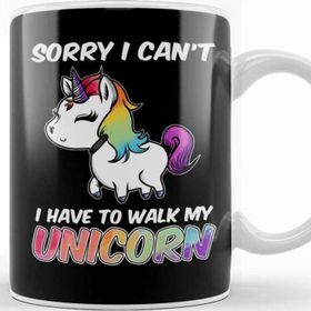 Baskı Dükkanı Sorry I Cant I Have to Walk My Unicorn Majestic Kupa