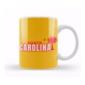Baskı Dükkanı South Carolina State Flag Gift Vintage Retro Rainbow Style Kupa