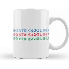Baskı Dükkanı South Carolina State Flag Gift Vintage Retro Rainbow Style Kupa