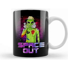 Baskı Dükkanı Space Out Hipster Alien Smoking Spacing Out Ufo Kupa