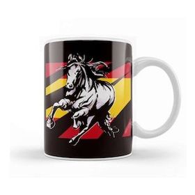 Baskı Dükkanı Spain Flag Horse Riding Equestrian Sport Horseshoe Saddle Kupa