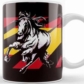 Baskı Dükkanı Spain Flag Horse Riding Equestrian Sport Horseshoe Saddle Kupa