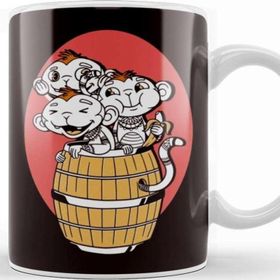 Baskı Dükkanı Speak See Hear No Evil Japan Monkeys Japanese Art Emoticon Kupa