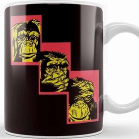 Baskı Dükkanı Speak See Hear No Evil Japan Monkeys Japanese Art Emoticon Kupa