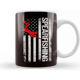 Baskı Dükkanı Spearfishing American Us Flag Spearfisher Speargun Spear Kupa