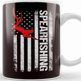 Baskı Dükkanı Spearfishing American Us Flag Spearfisher Speargun Spear Kupa