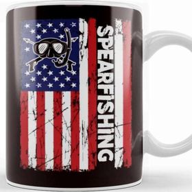 Baskı Dükkanı Spearfishing American Us Flag Spearfisher Speargun Spear Kupa