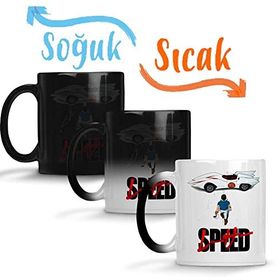 Baskı Dükkanı Speed Racer Hız Yarışçısı Sihirli Porselen Kupa