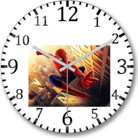 Baskı Dükkanı Spider Man Bombeli Gerçek Cam Duvar Saati