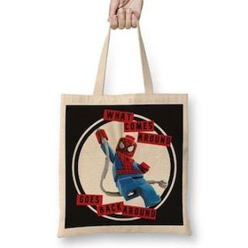 Baskı Dükkanı Spidey What Comes Around Lyric Featuring Spiderman Bez Çanta