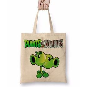 Baskı Dükkanı Split Pea Plants ve Zombies Bez Çanta