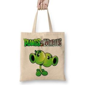 Baskı Dükkanı Split Pea Plants ve Zombies Bez Çanta