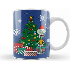 Baskı Dükkanı Squidward Tentacles Around The Christmas Tree Kupa