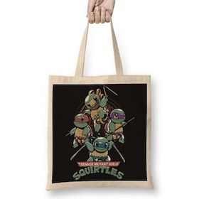 Baskı Dükkanı Squirtles Ninja Kaplubağlar Bez Çanta