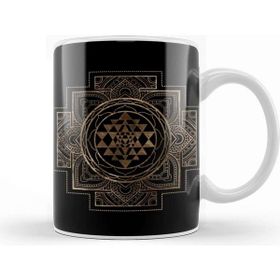 Baskı Dükkanı Sri Yantra Sri Chakra Lotus Framed Kupa