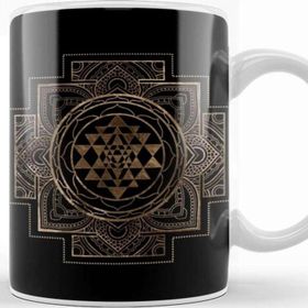 Baskı Dükkanı Sri Yantra Sri Chakra Lotus Framed Kupa