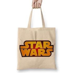 Baskı Dükkanı Star Wars Logo Beyaz Zemin Bez Çanta