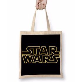 Baskı Dükkanı Star Wars Logo Siyah Zemin Bez Çanta