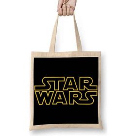 Baskı Dükkanı Star Wars Logo Siyah Zemin Bez Çanta