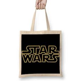 Baskı Dükkanı Star Wars Logo Siyah Zemin Bez Çanta