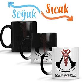 Baskı Dükkanı Star Wars Mandalorian Creed Sihirli Porselen Kupa