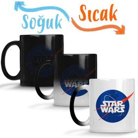 Baskı Dükkanı Star Wars Nasa Logo 2 Sihirli Porselen Kupa