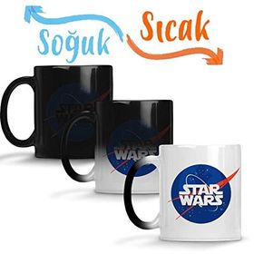 Baskı Dükkanı Star Wars Nasa Logo 2 Sihirli Porselen Kupa