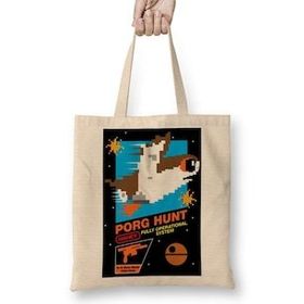 Baskı Dükkanı Star Wars Porg Hunt Bez Çanta