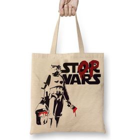Baskı Dükkanı Star Wars Stop Wars Bez Çanta