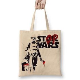 Baskı Dükkanı Star Wars Stop Wars Bez Çanta