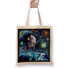 Baskı Dükkanı Star Wars Van Gogh Never Saw Bez Çanta