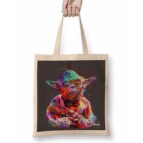 Baskı Dükkanı Star Wars Yoda 2 Bez Uzun Saplı Krem Rengi Çanta