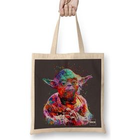 Baskı Dükkanı Star Wars Yoda 2 Bez Uzun Saplı Krem Rengi Çanta