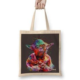 Baskı Dükkanı Star Wars Yoda 2 Bez Uzun Saplı Krem Rengi Çanta