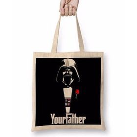 Baskı Dükkanı Star Wars Yoda Sushi Bez Uzun Saplı Krem Rengi Çanta